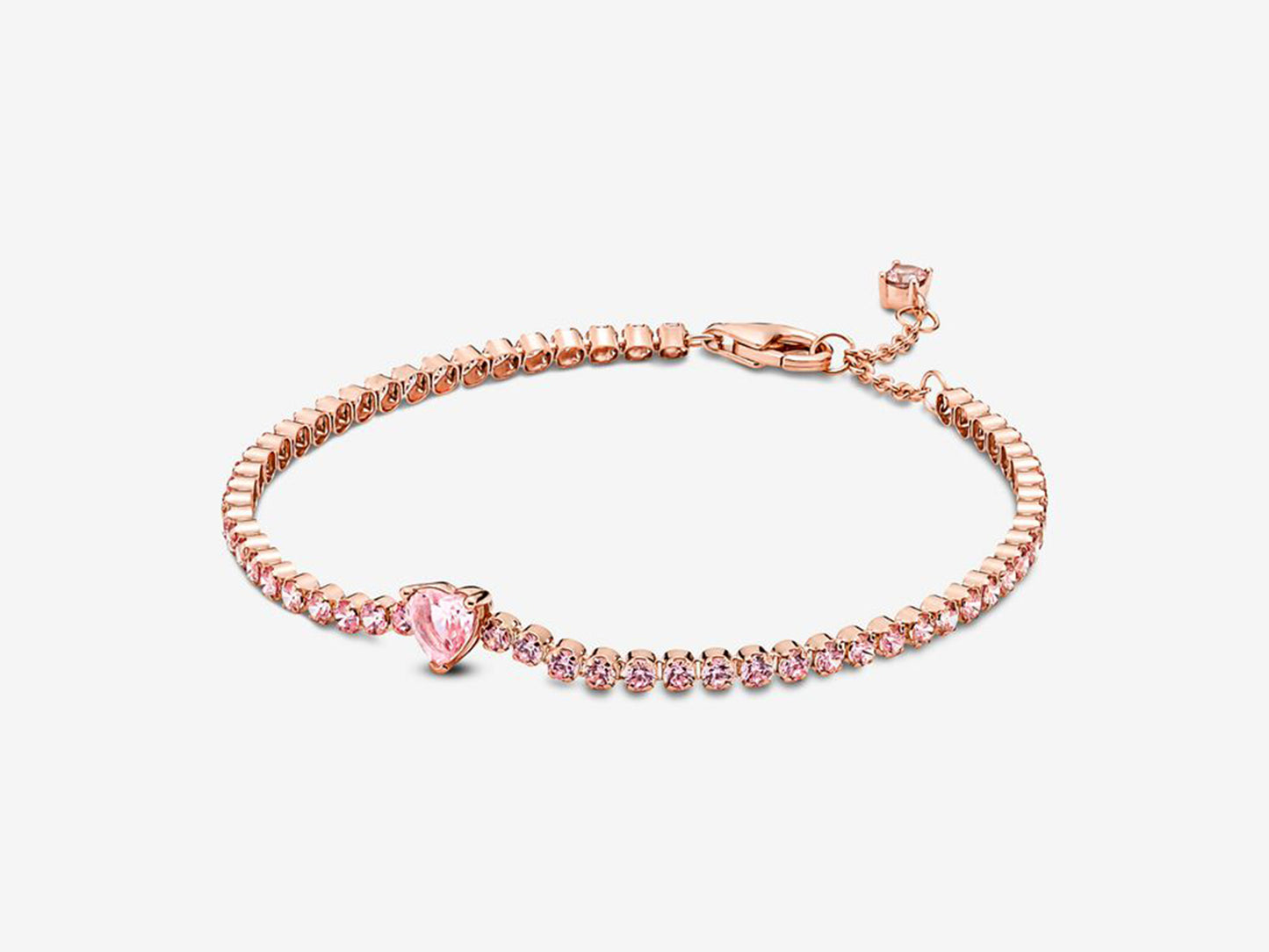 Sparkling Heart Tennis Bracelet