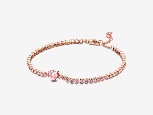 Sparkling Heart Tennis Bracelet