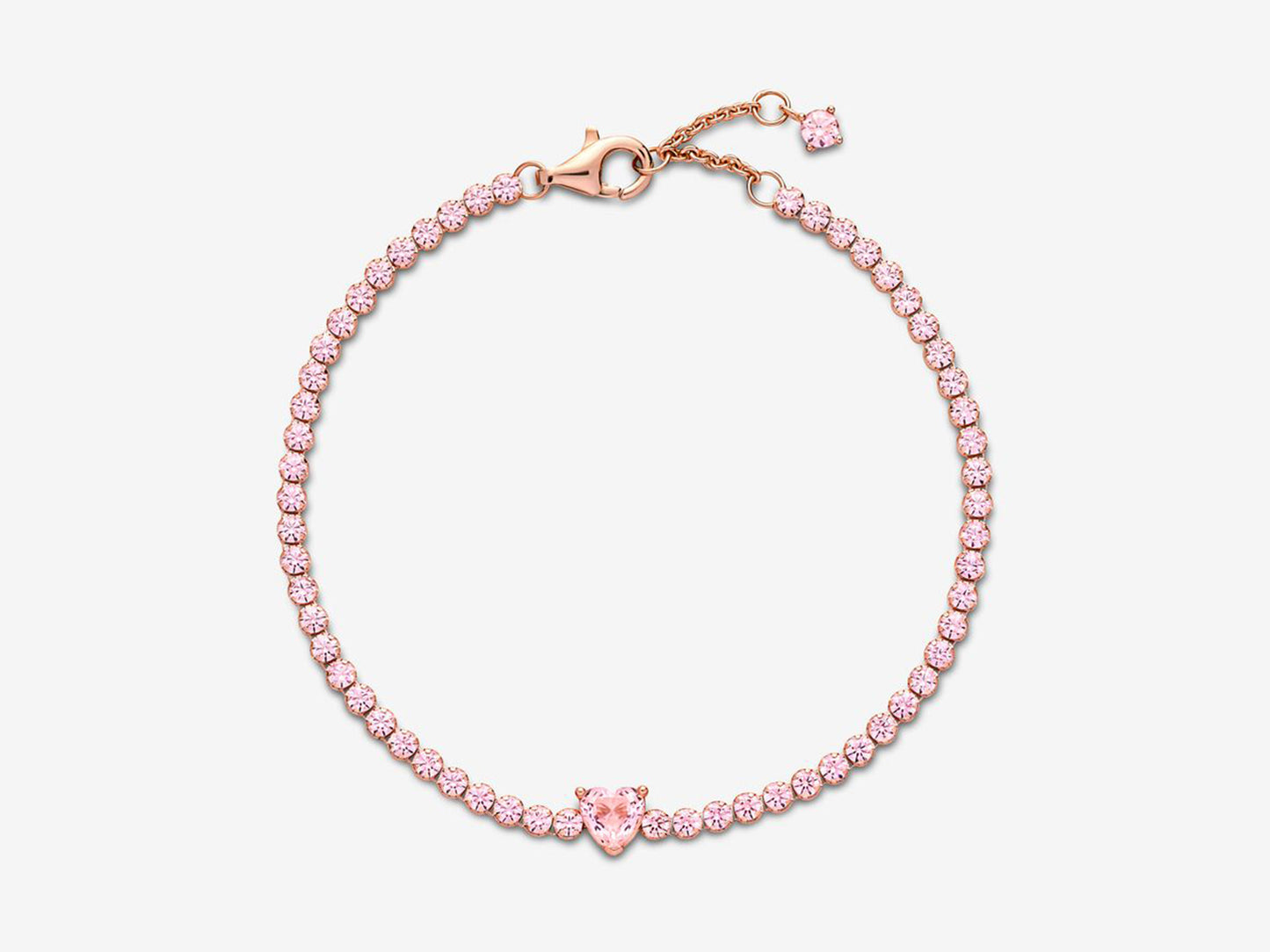 Sparkling Heart Tennis Bracelet