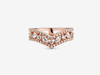 Sparkling Marquise Double Wishbone Ring