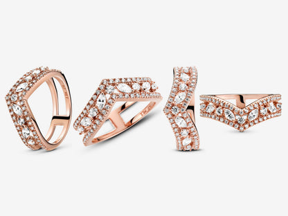 Sparkling Marquise Double Wishbone Ring