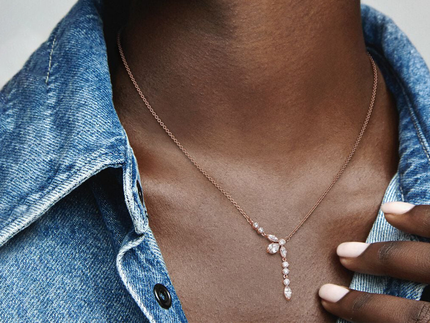 Sparkling Herbarium Cluster Drop Collier Necklace