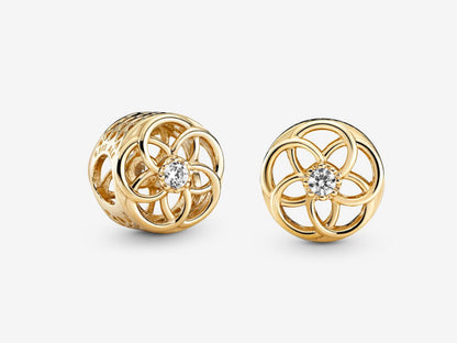 Gold Floral Swirl Charm