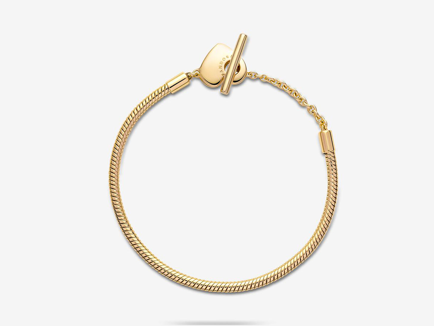 Heart T-Bar Snake Chain Bracelet