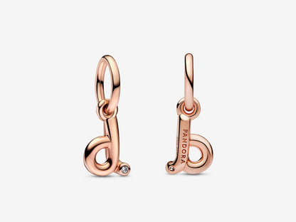 Letter D Script Alphabet Dangle Charm
