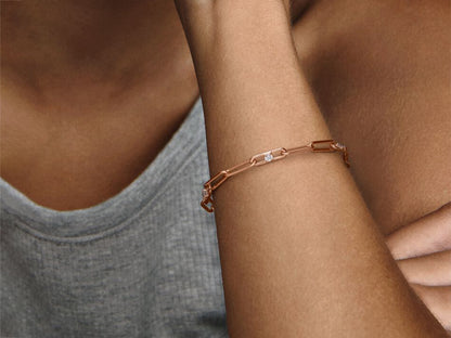 Link Chain & Stones Bracelet