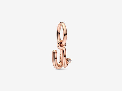 Letter U Script Alphabet Dangle Charm
