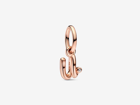 Letter U Script Alphabet Dangle Charm
