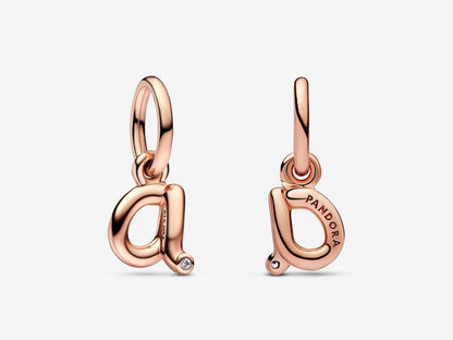 Letter A Script Alphabet Dangle Charm