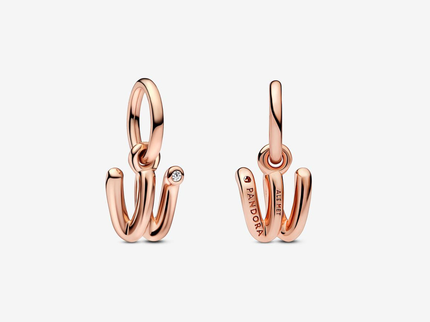 Letter W Script Alphabet Dangle Charm