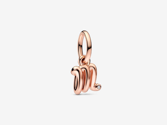 Letter M Script Alphabet Dangle Charm