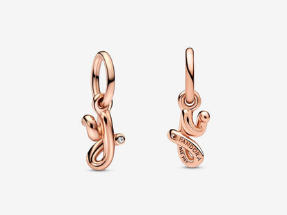 Letter Y Script Alphabet Dangle Charm