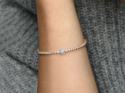 Sparkling Halo Tennis Bracelet