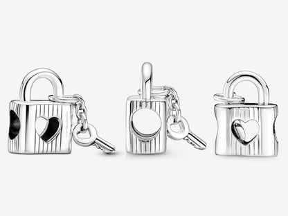 Padlock & Heart Key Charm