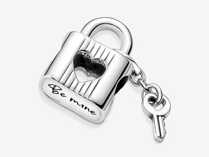 Padlock & Heart Key Charm