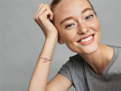 Heart T-Bar Snake Chain Bracelet