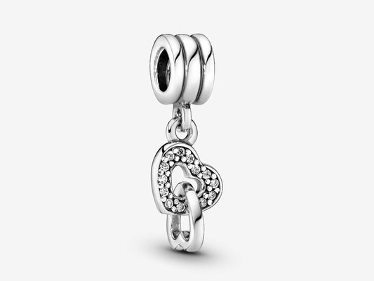 Interlocking Hearts Dangle Charm
