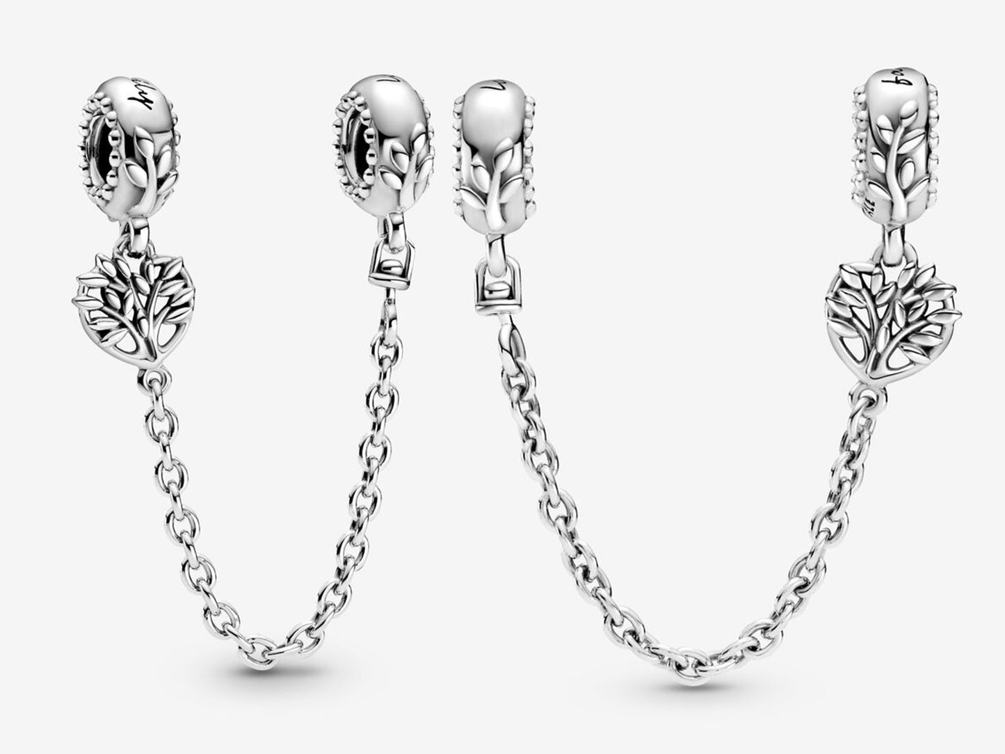 Heart Family Tree Safety Chain Charm