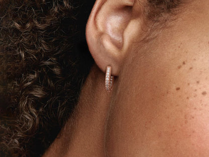 Pavé Heart Hoop Earrings