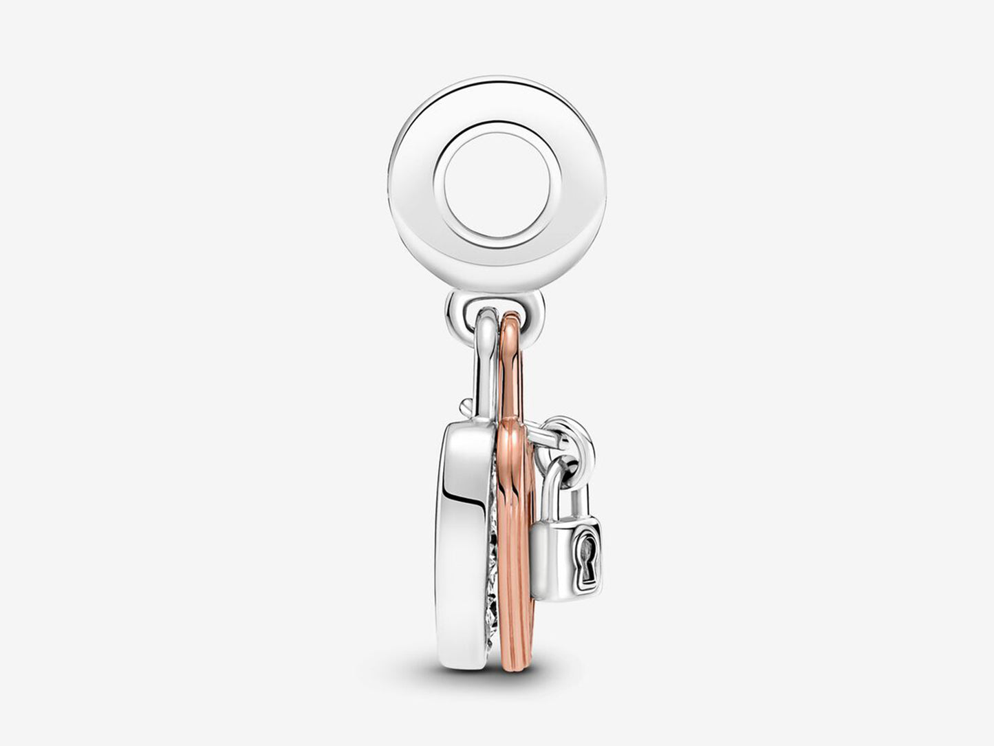 Heart Padlock Double Dangle Charm