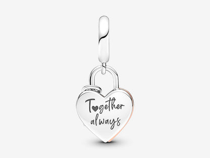 Heart Padlock Double Dangle Charm