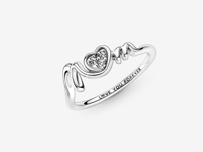 Mom Pavé Heart Ring