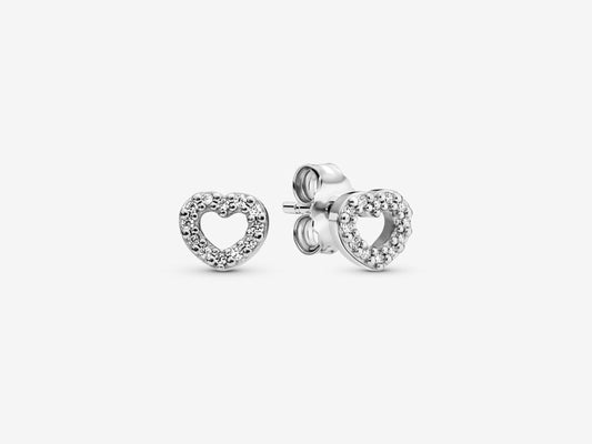 Open Heart Stud Earrings
