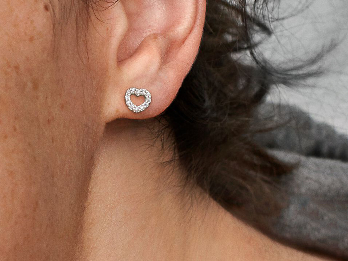 Open Heart Stud Earrings