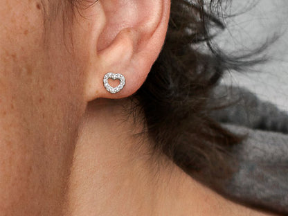 Open Heart Stud Earrings