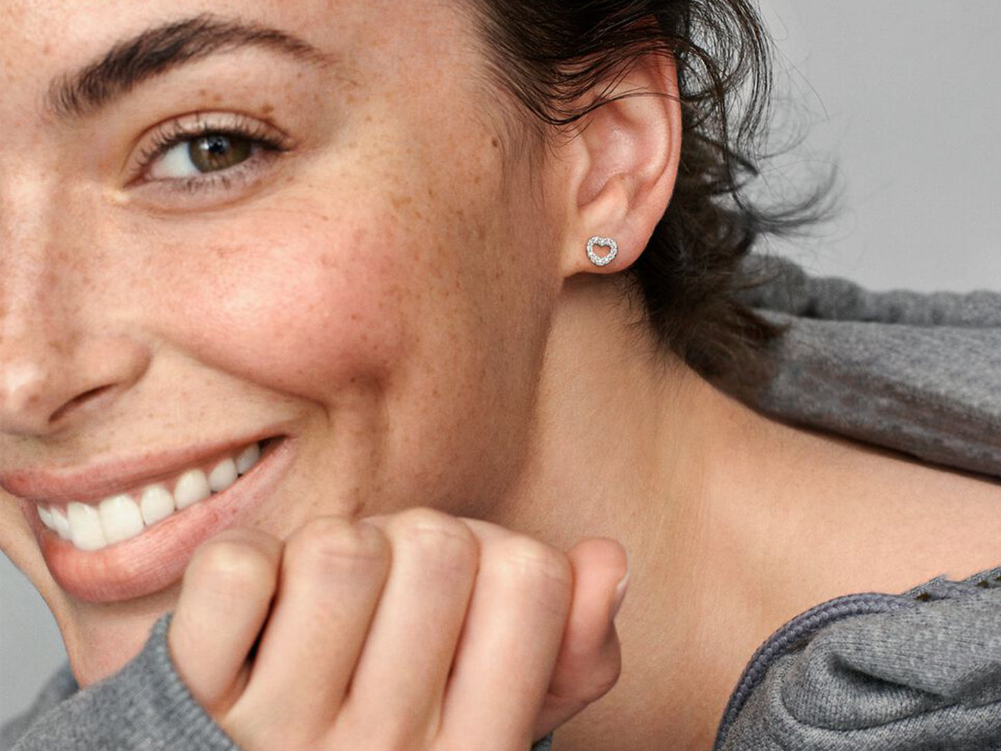 Open Heart Stud Earrings