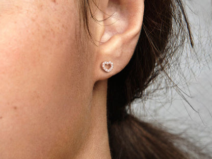 Open Heart Stud Earrings