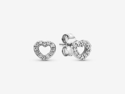 Open Heart Stud Earrings