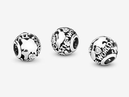 Hollow World Globe Charm