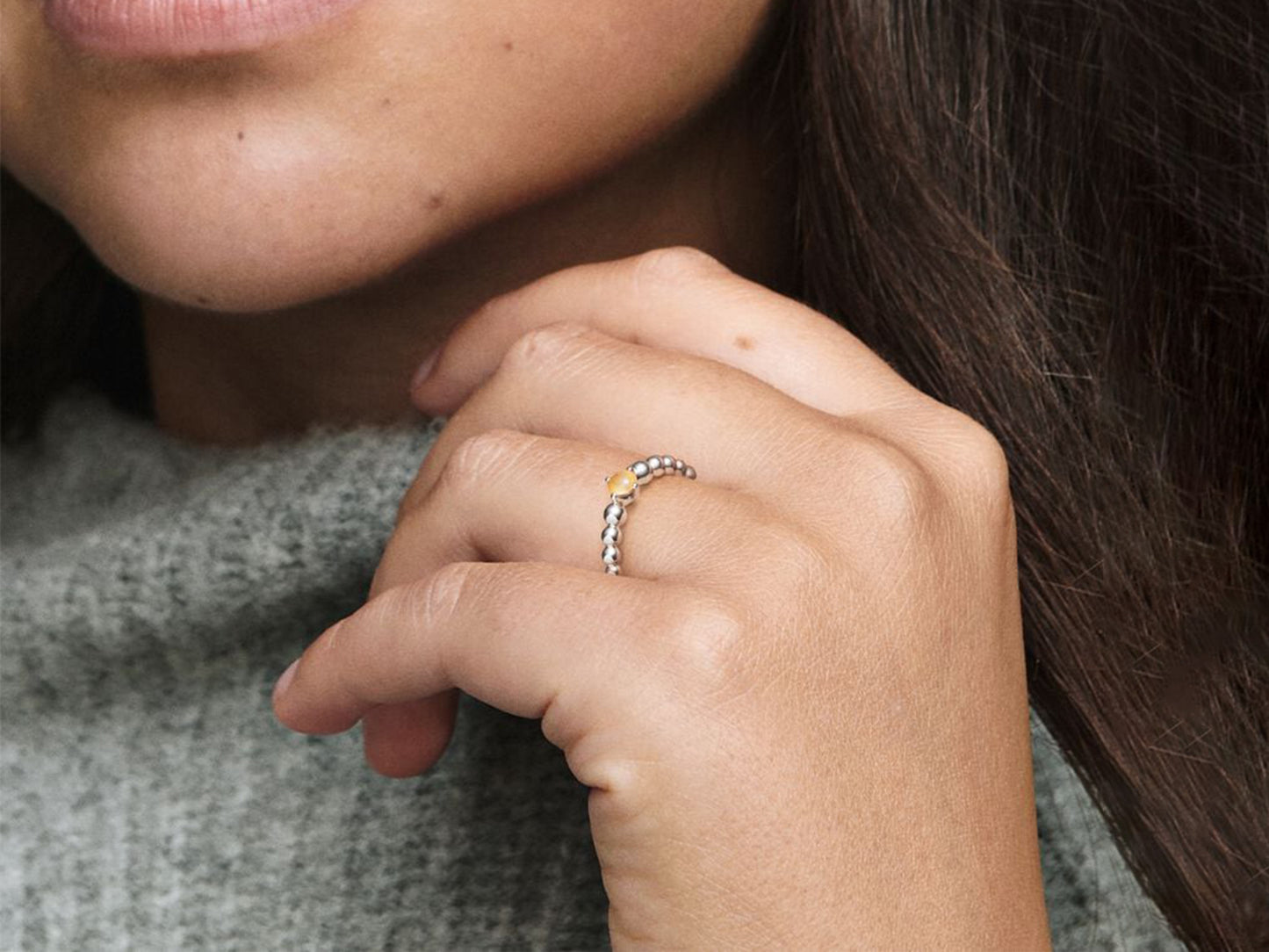 Honey Bead Elegance Ring