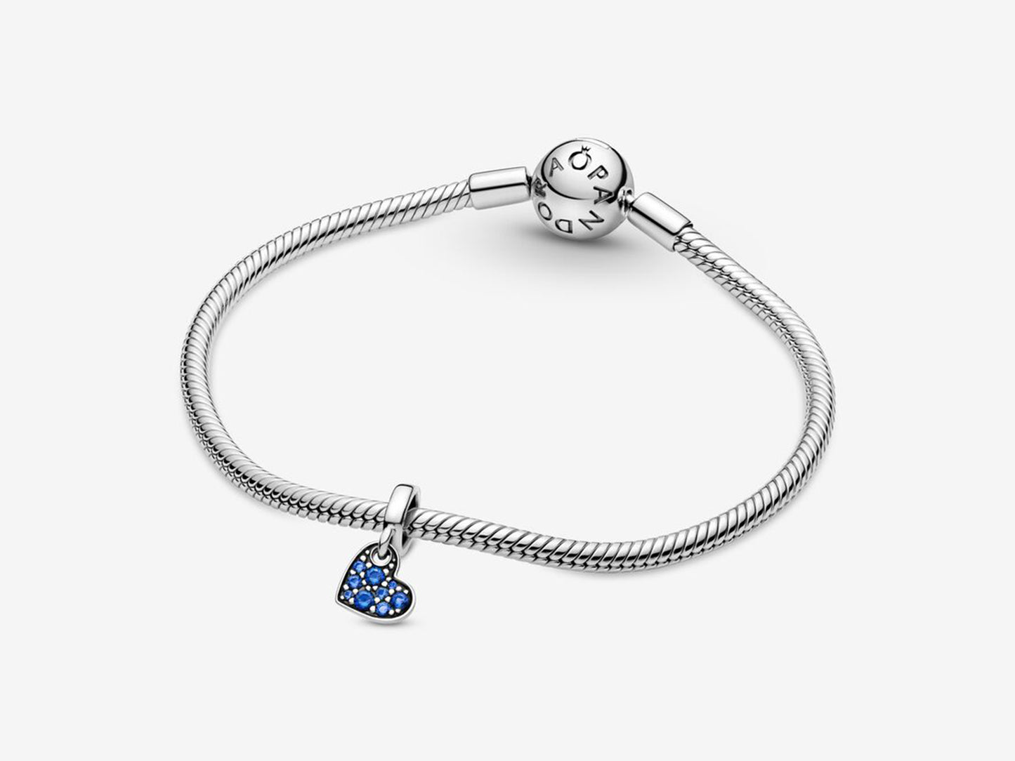 Inclined Blue Heart Charm