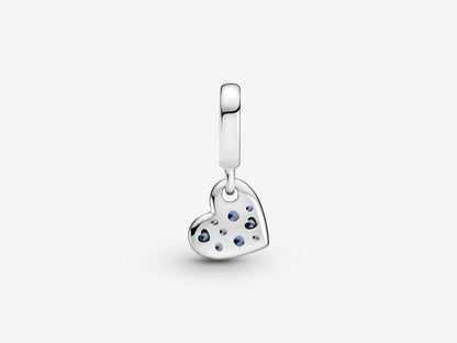 Inclined Blue Heart Charm