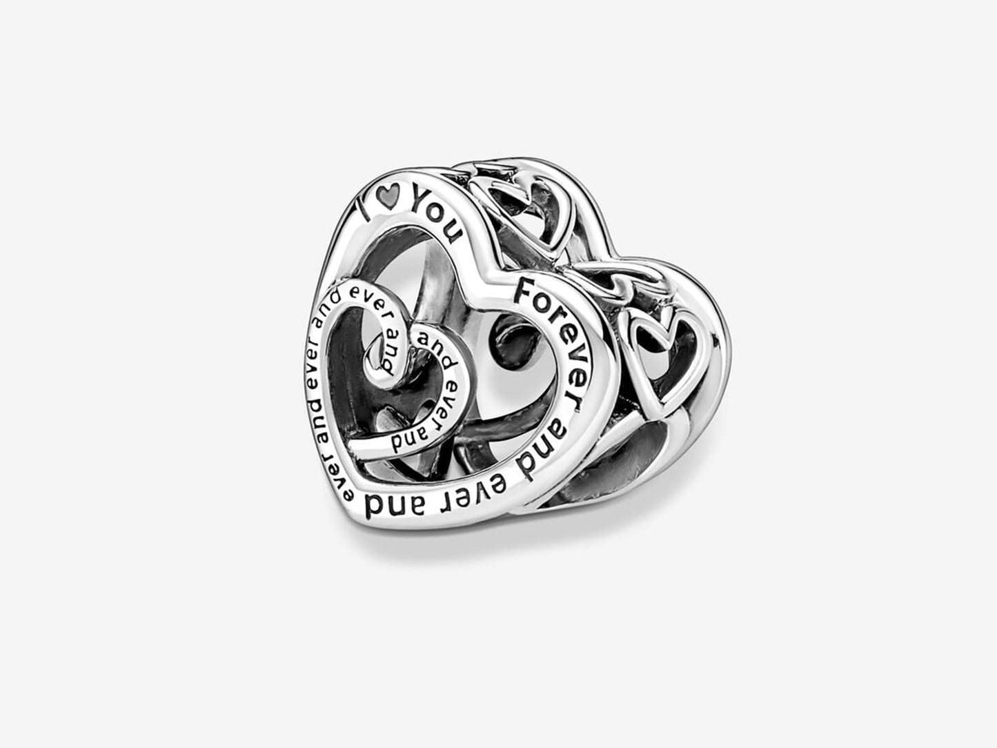 Entwined Infinite Hearts Charm