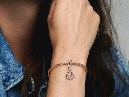 Entwined Infinite Hearts Double Dangle Charm