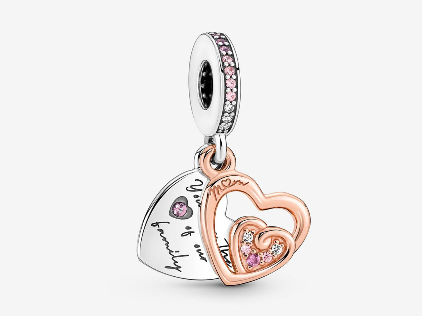 Entwined Infinite Hearts Double Dangle Charm