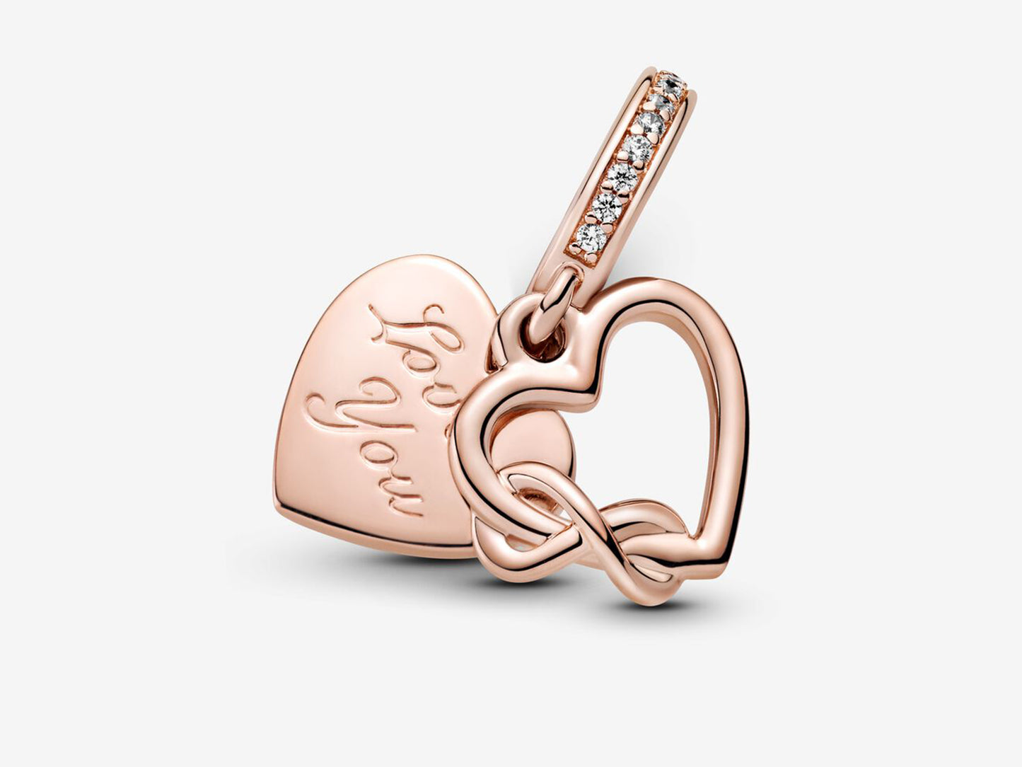 Love You Infinity Heart Dangle Charm