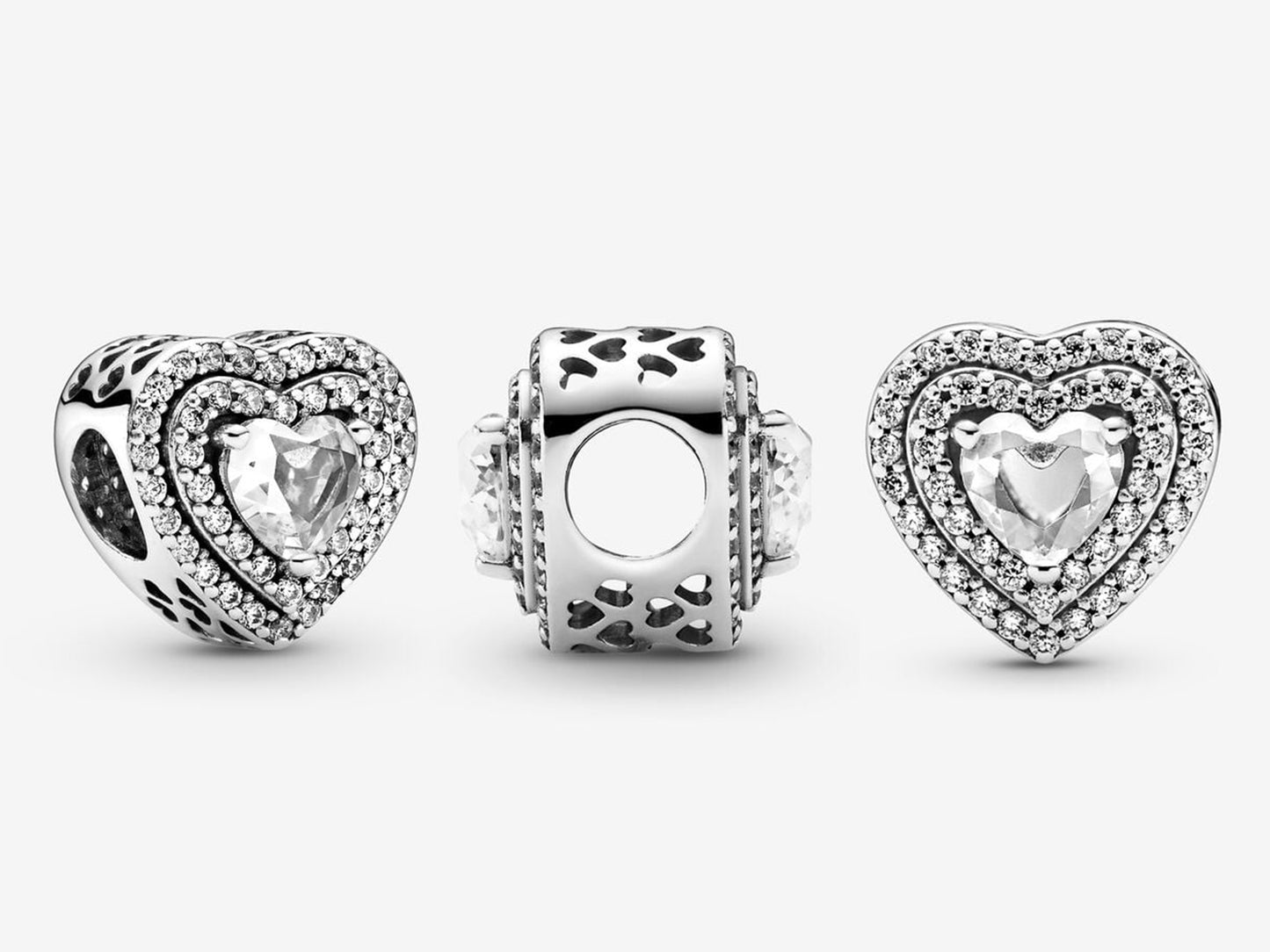 Sparkling Leveled Hearts Charm