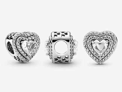 Sparkling Leveled Hearts Charm