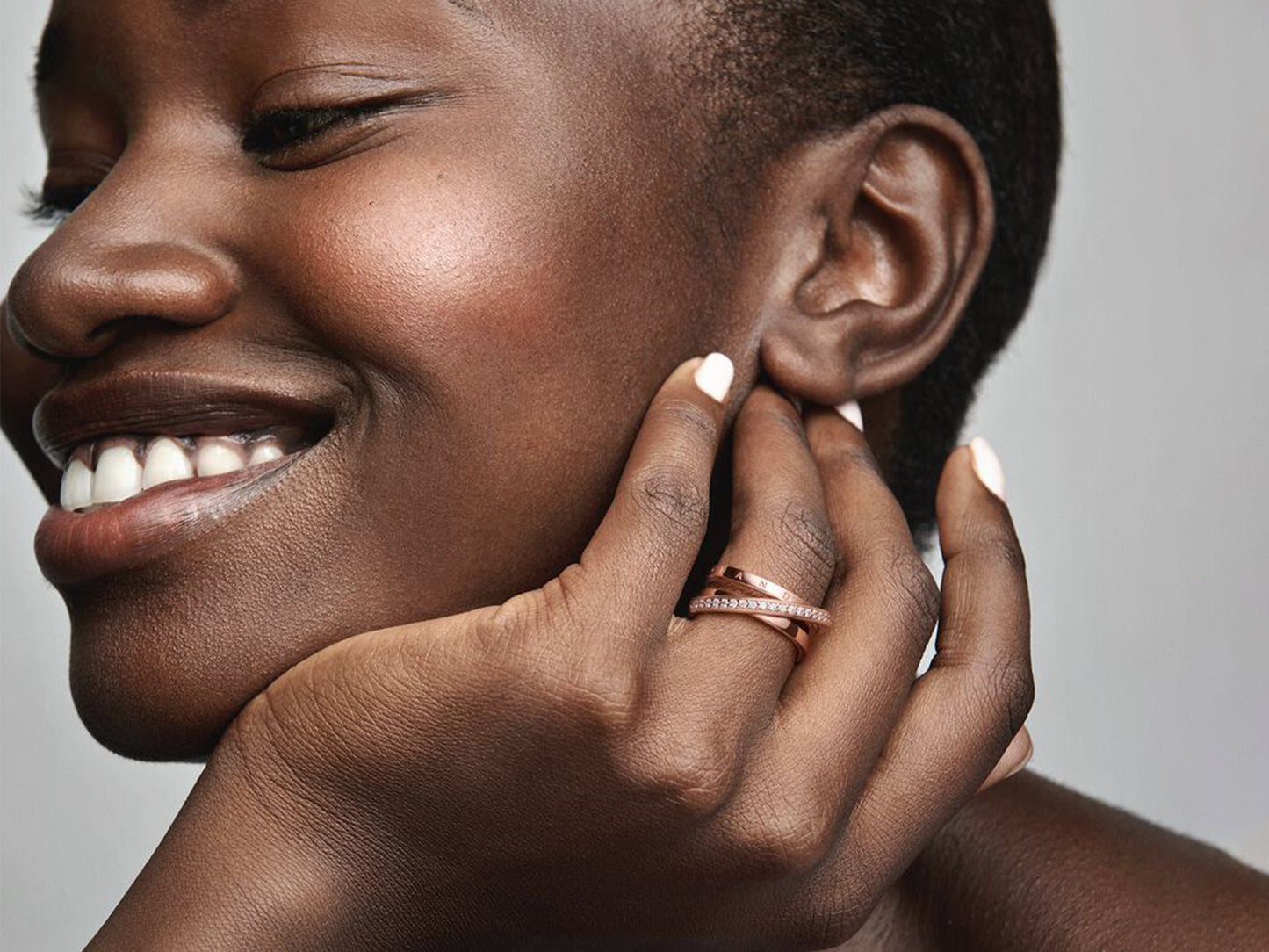 Crossover Pavé Triple Band Ring