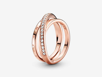 Crossover Pavé Triple Band Ring