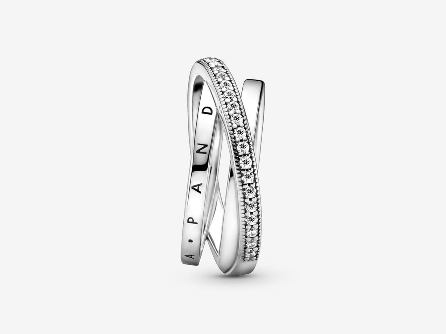 Crossover Pavé Triple Band Ring