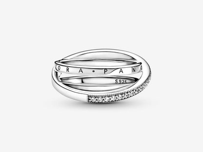 Crossover Pavé Triple Band Ring