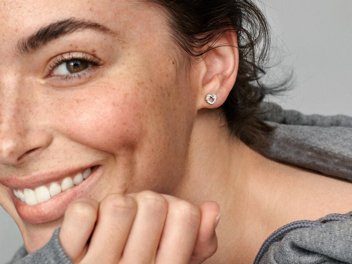 Knot of Love Silver Stud Earrings