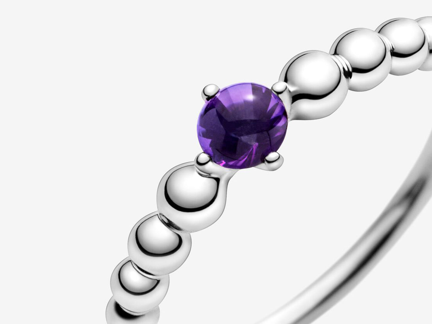 Lavender Bead Elegance Ring