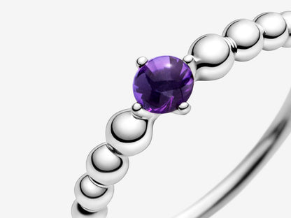 Lavender Bead Elegance Ring