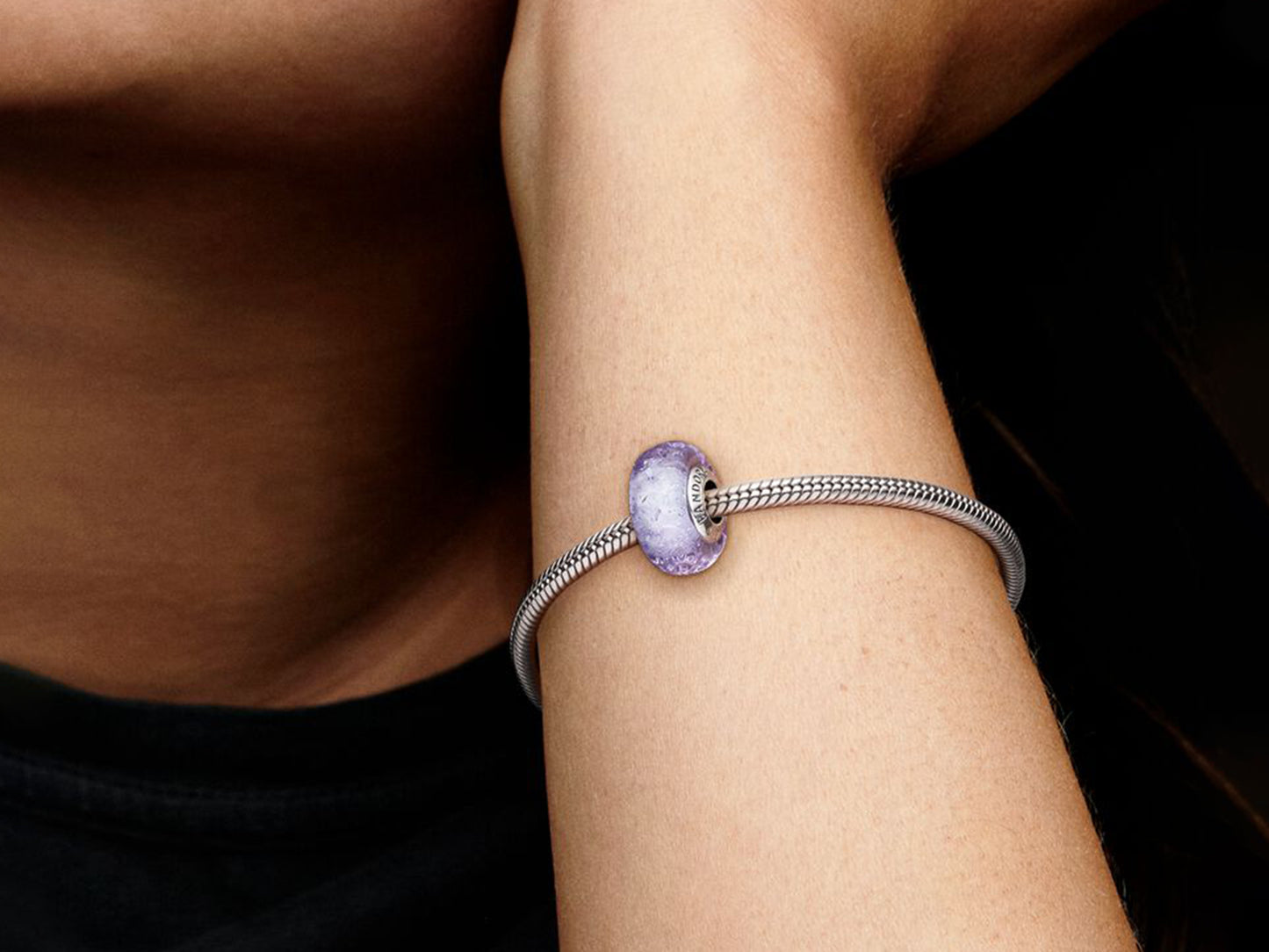 Wavy Lavender Murano Glass Charm